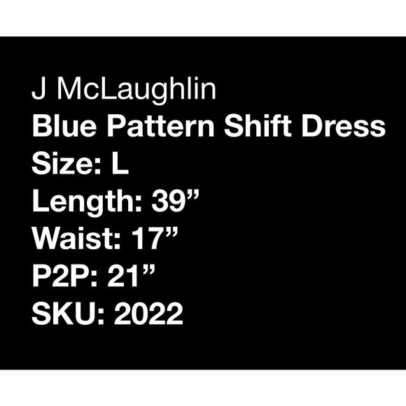 J. McLaughlin Blue Pattern Short Sleeve Dress- Size L - Picture 7 of 7